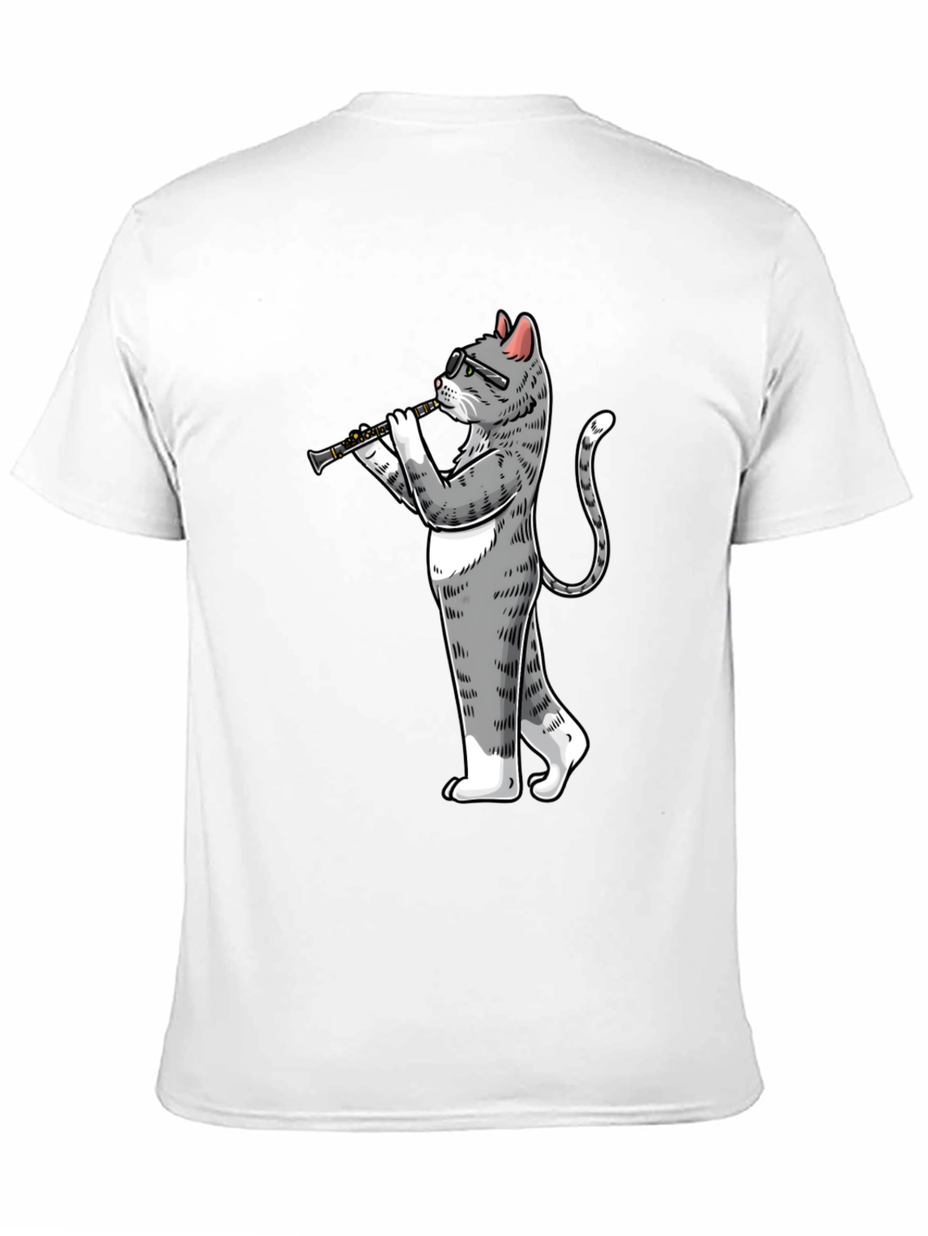 Cat Clarinet Player Graphic Tee