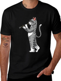 Cat Clarinet Player Graphic Tee