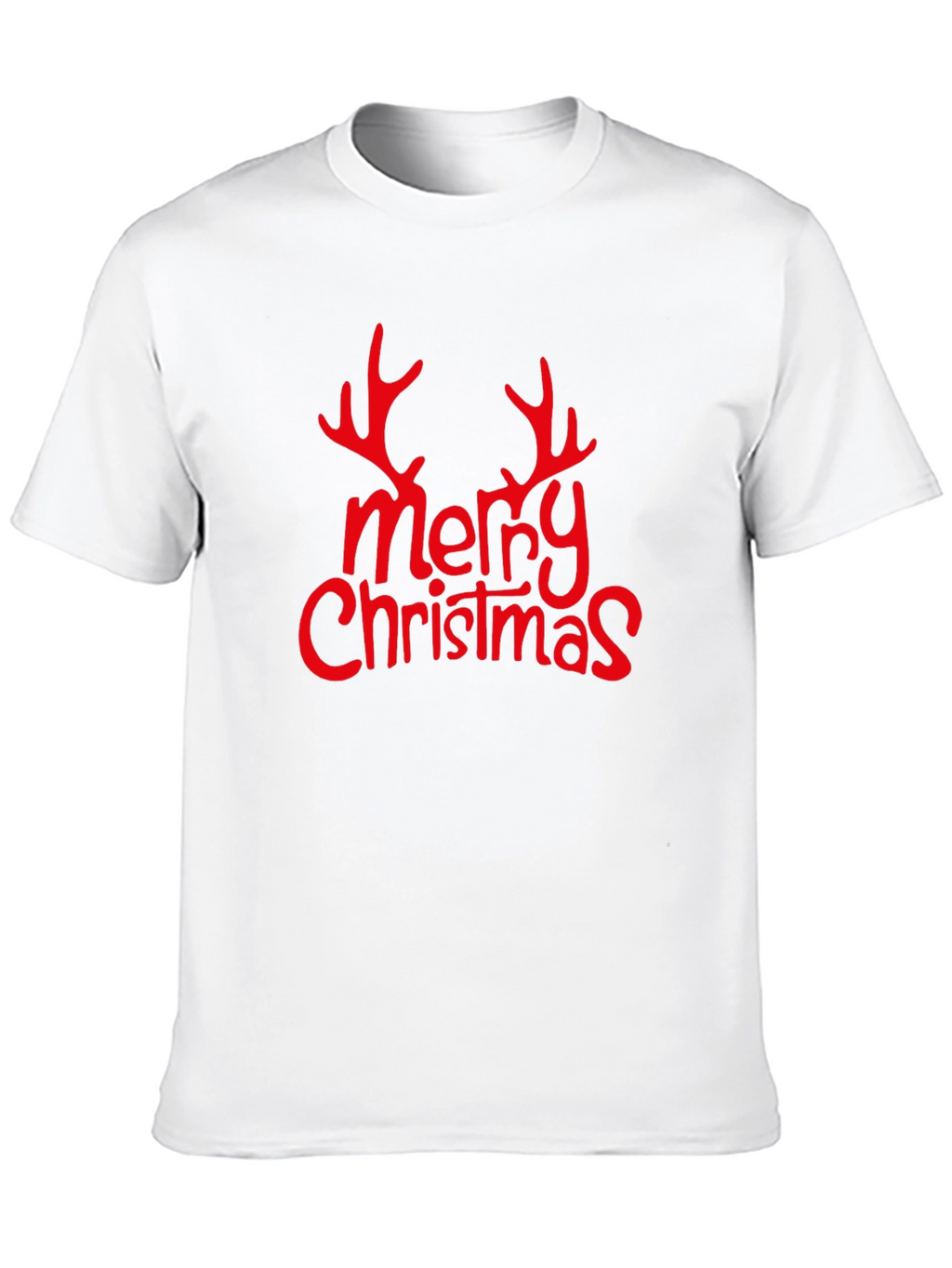 Merry Christmas Reindeer Antler Graphic Tee