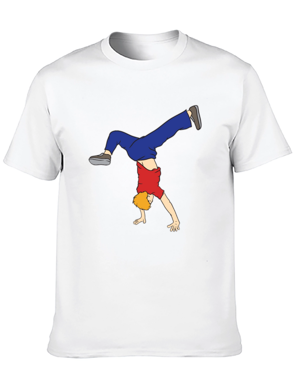 Cartoon Handstand Graphic Black T-Shirt