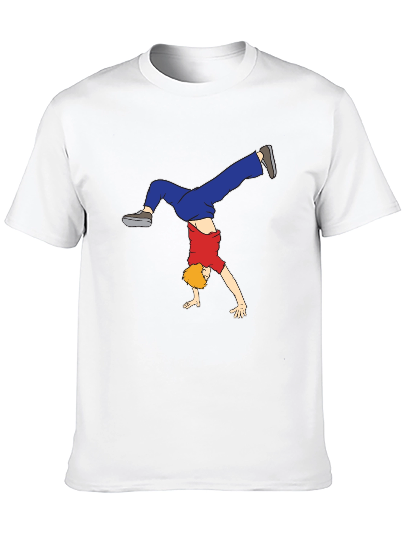 Cartoon Handstand Graphic Black T-Shirt