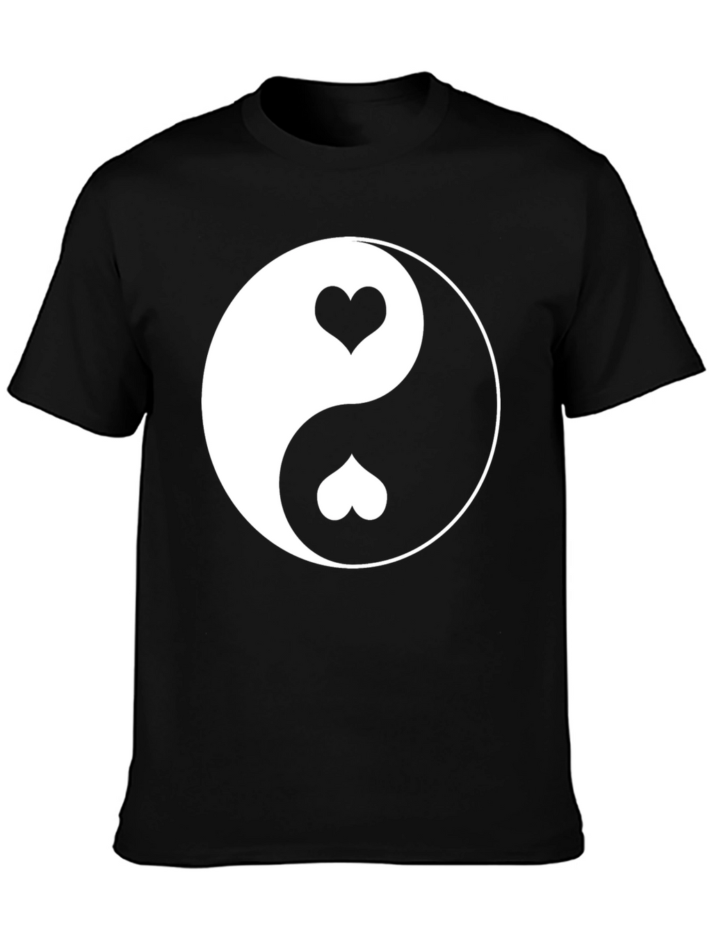 Yin Yang Heart Graphic Tee - Black