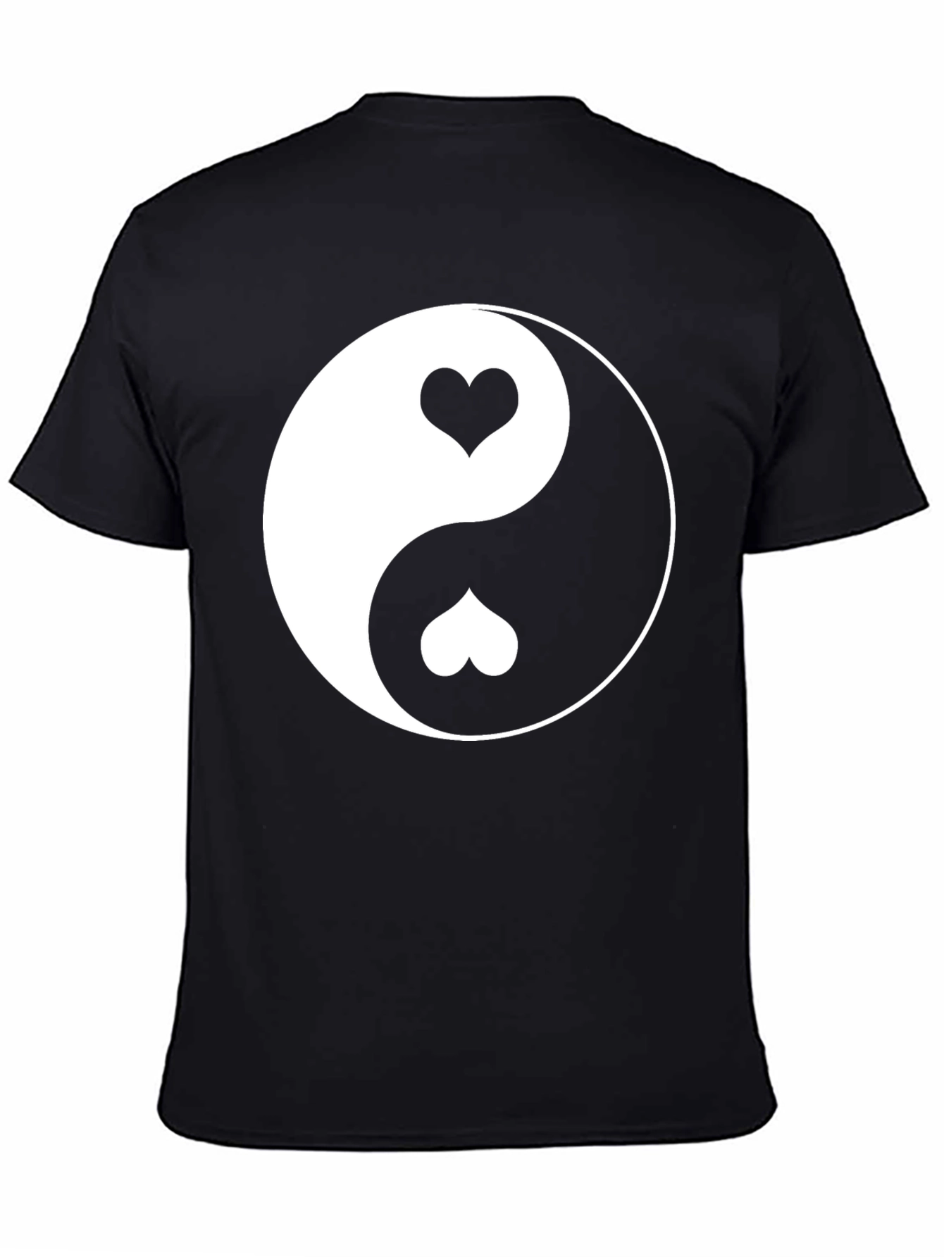 Yin Yang Heart Graphic Tee - Black