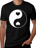 Yin Yang Heart Graphic Tee - Black