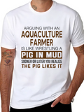 Aquaculture Farmer Pig in Mud Graphic Tee