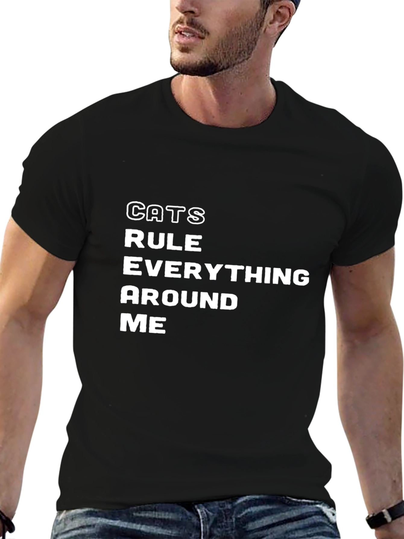 Cats Rule Everything Around Me T-Shirt - Black