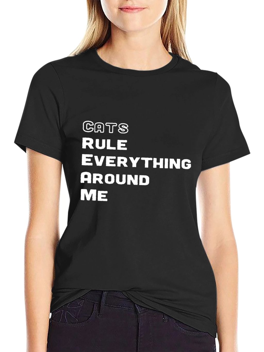 Cats Rule Everything Around Me T-Shirt - Black