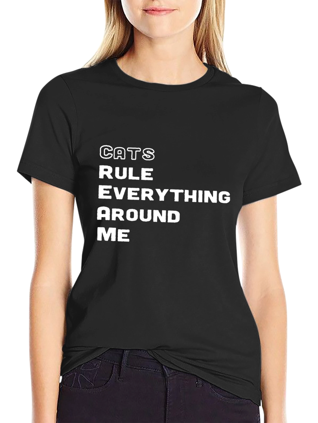 Cats Rule Everything Around Me T-Shirt - Black