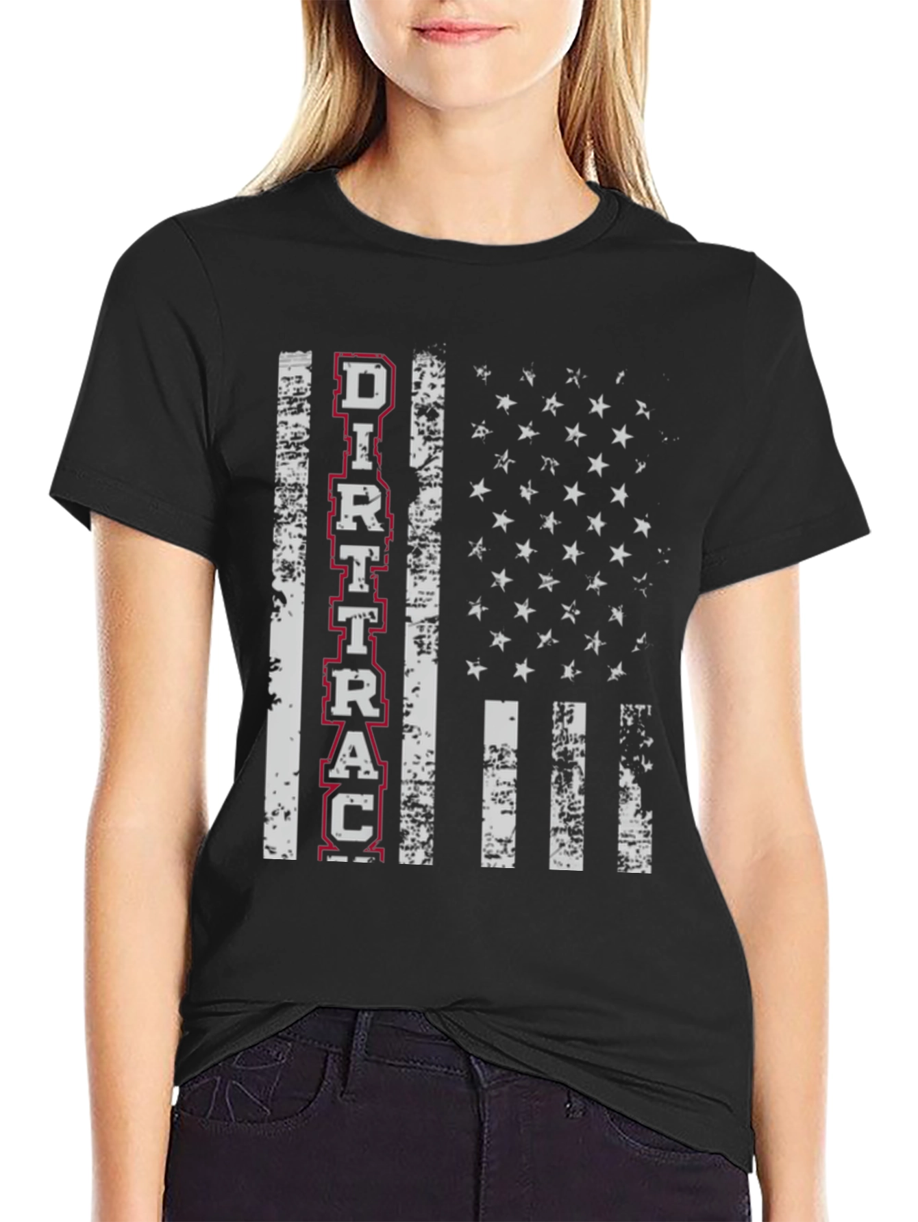 Dirt Track Flag Graphic Tee - Racing Fan Apparel