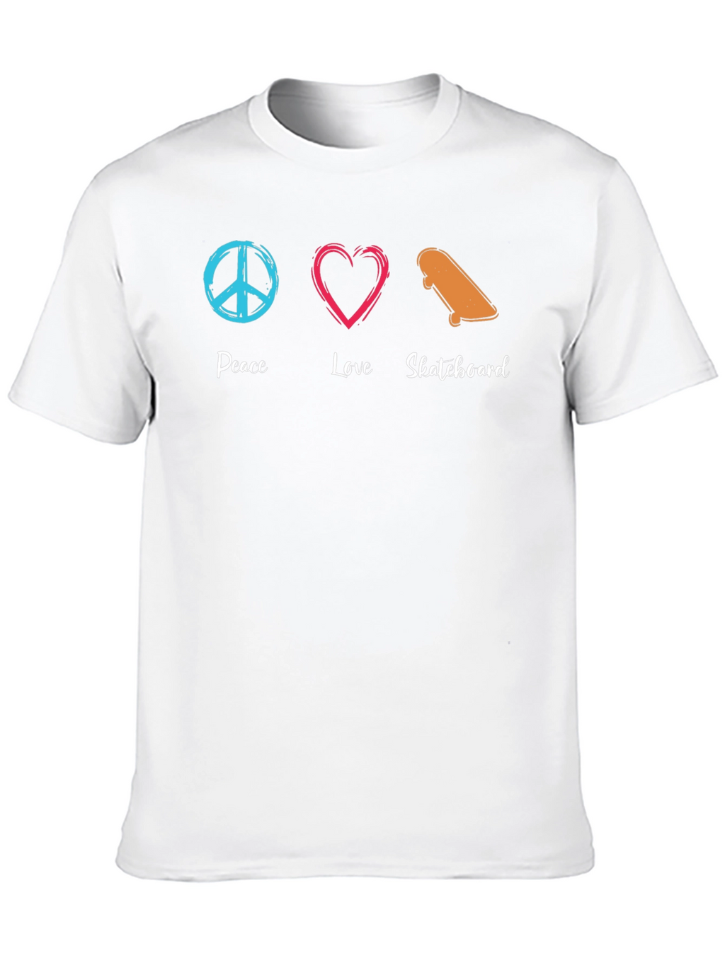 Peace Love Skateboard Graphic Tee