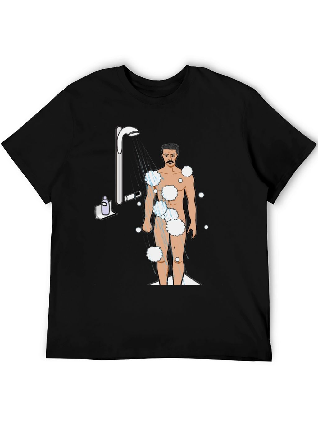 Humorous Shower Man Graphic T-Shirt