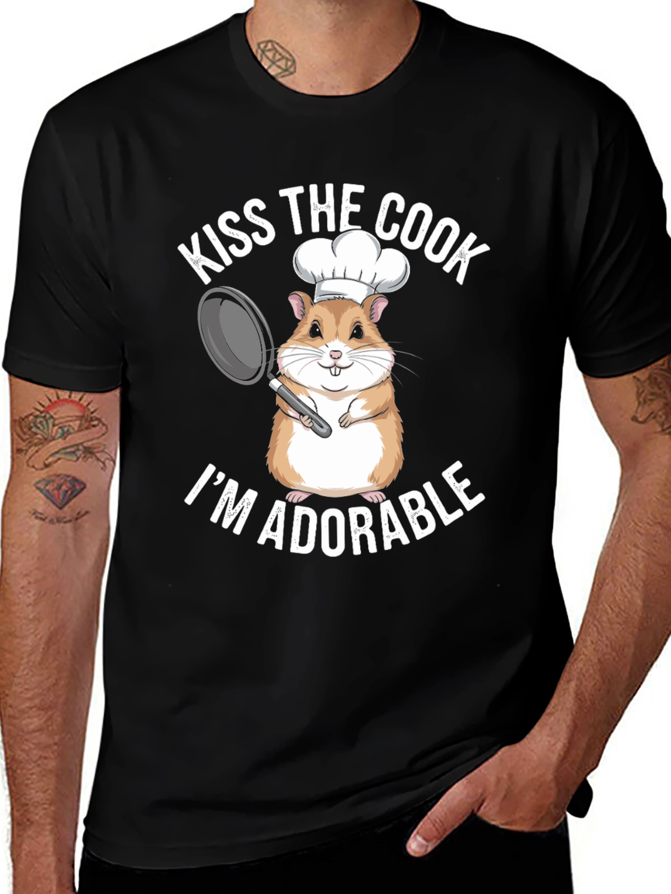 Kiss the Cook T-Shirt - Adorable Hamster Chef