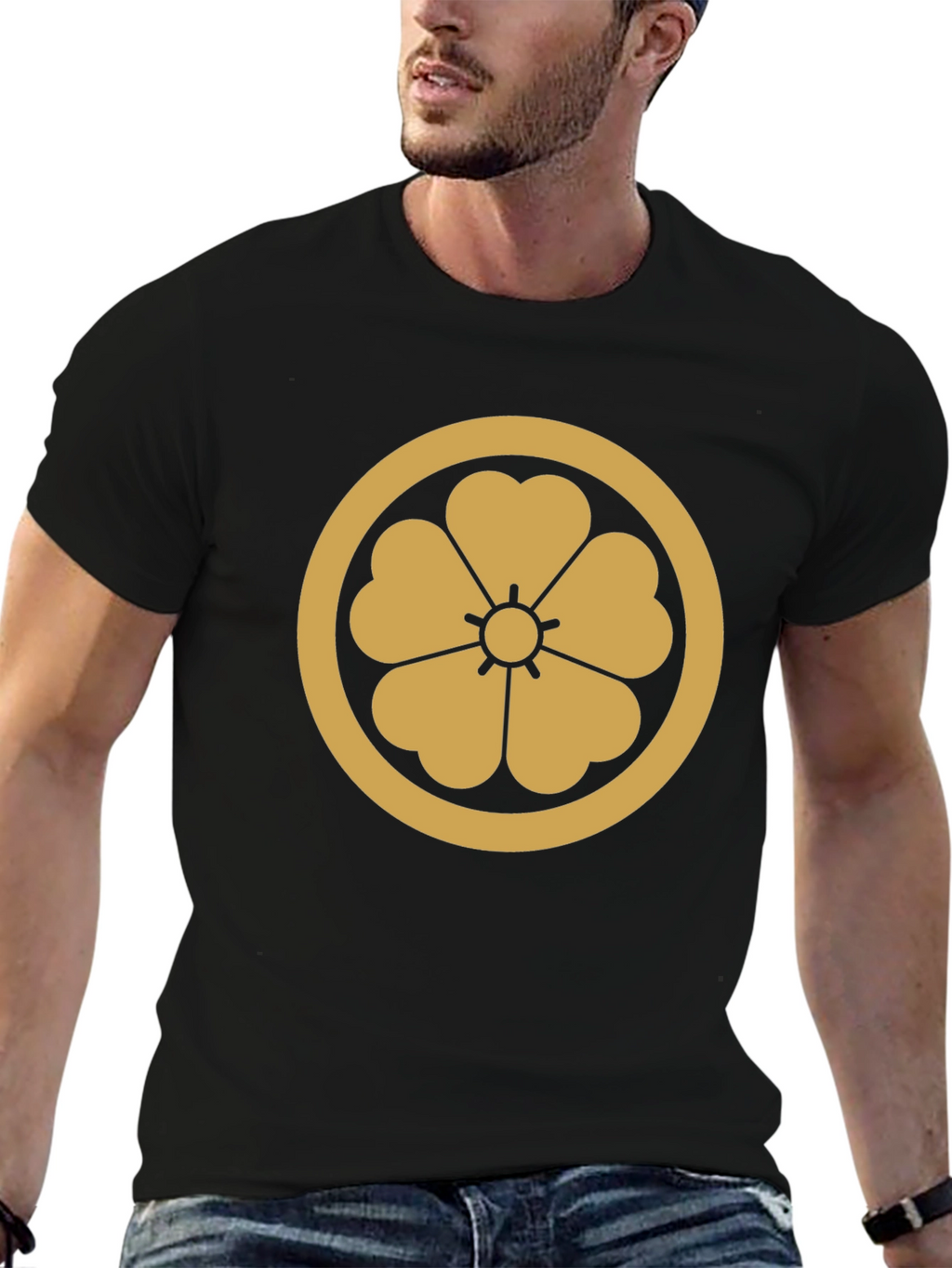 Samurai Clan Mon Black T-Shirt