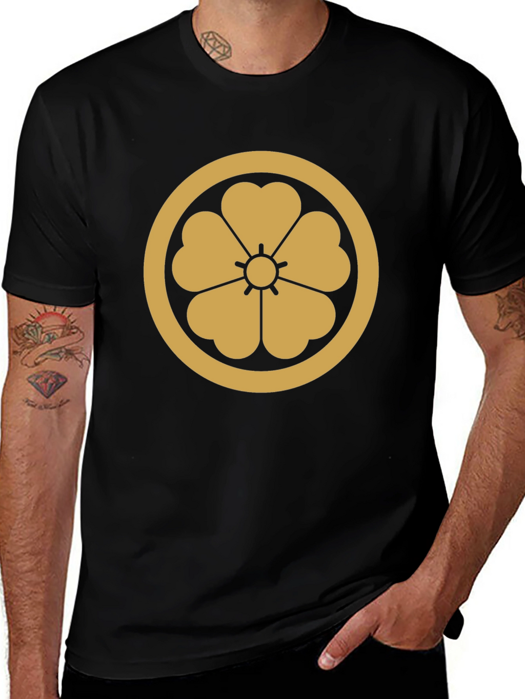 Samurai Clan Mon Black T-Shirt