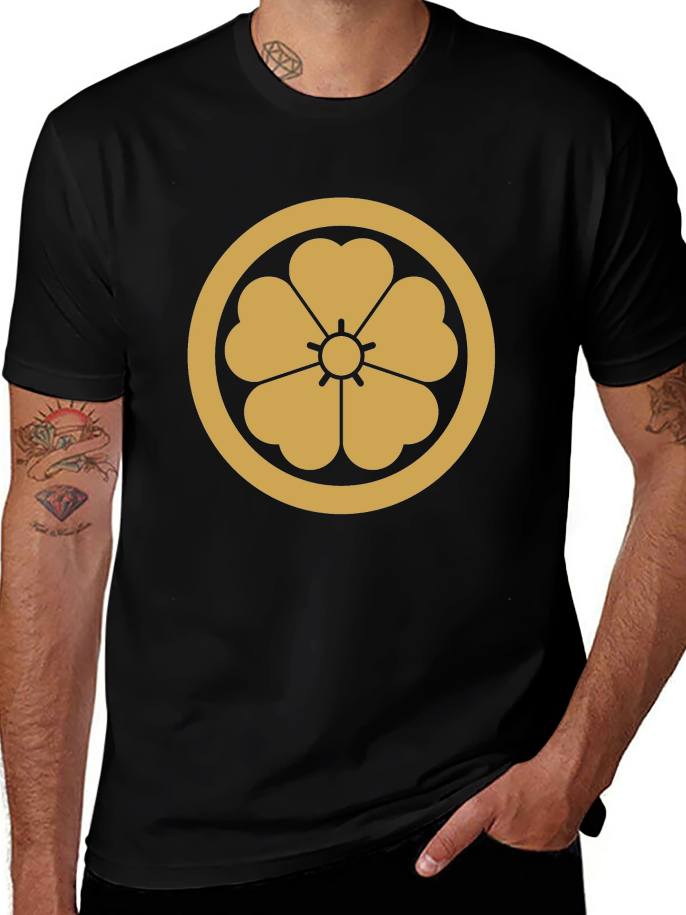 Samurai Clan Mon Black T-Shirt