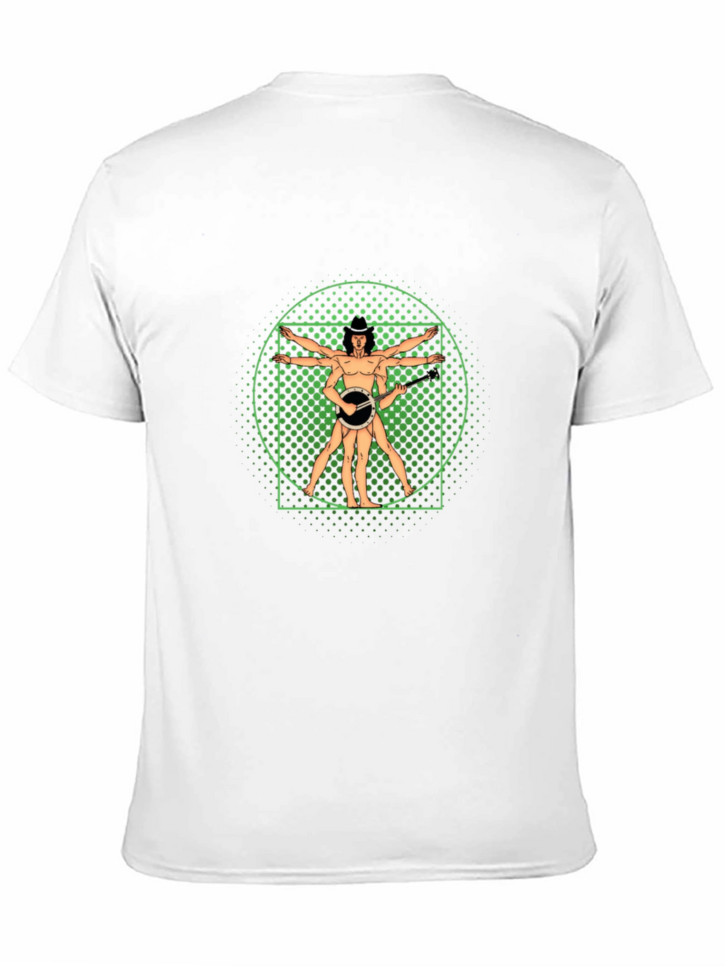 Vitruvian Banjo Player Black T-Shirt