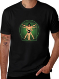 Vitruvian Banjo Player Black T-Shirt