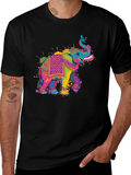 Colorful Elephant Graphic T-Shirt