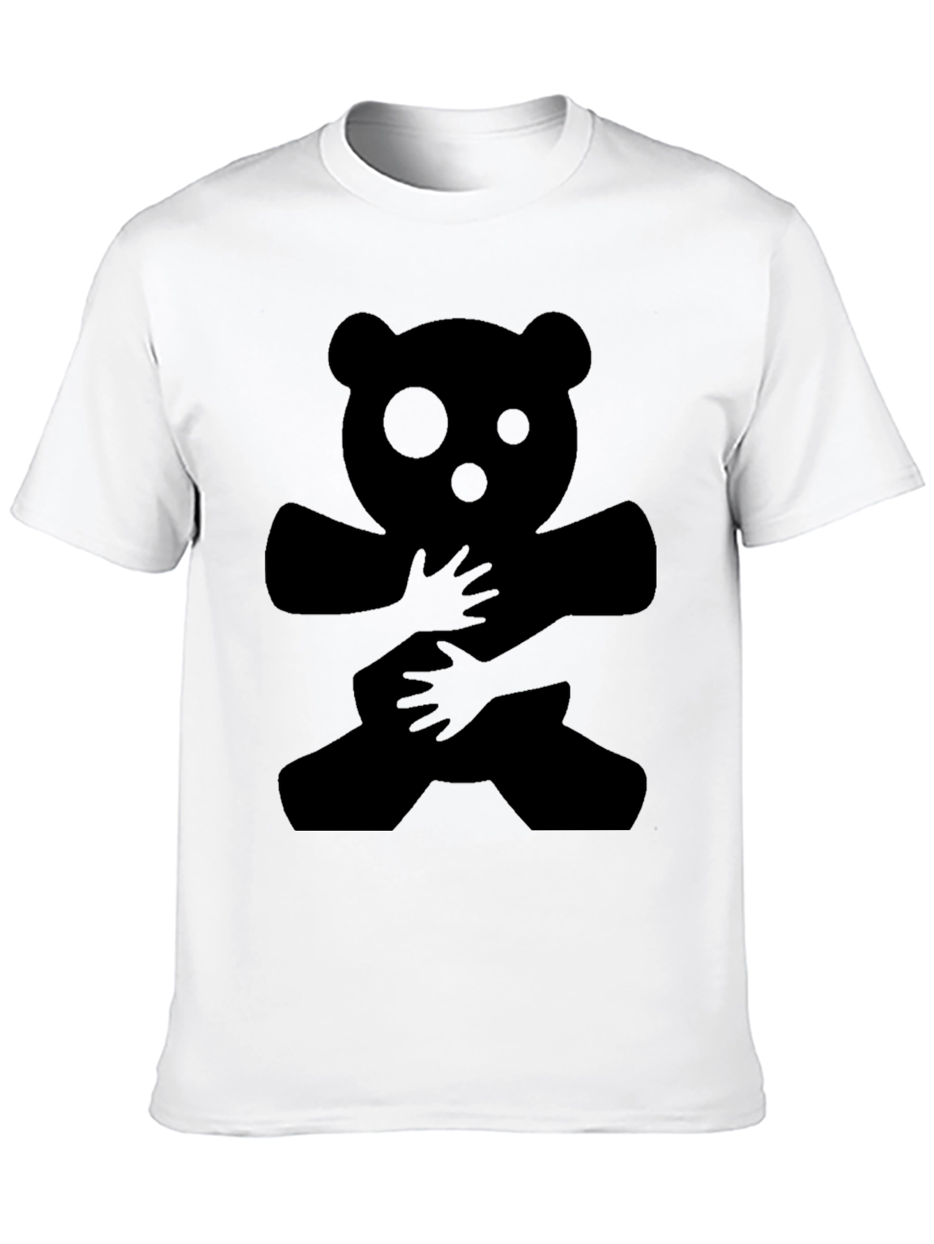 Bear Hug Graphic Tee - Soft Black Cotton Comfort