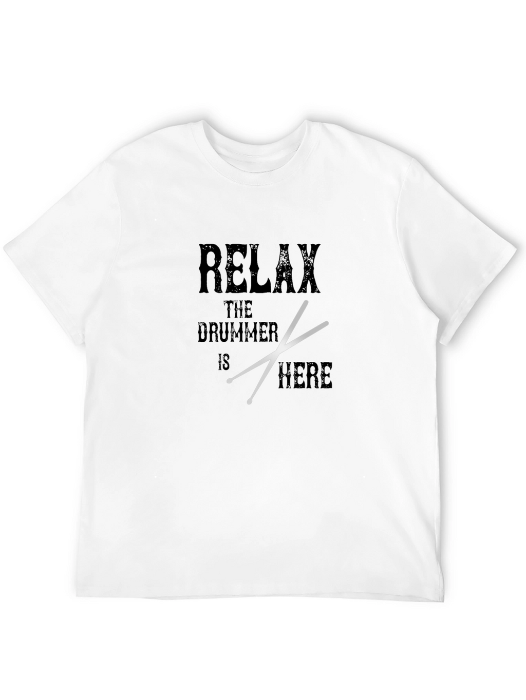 Relax Drummer Here Graphic T-Shirt - Black Cotton Tee