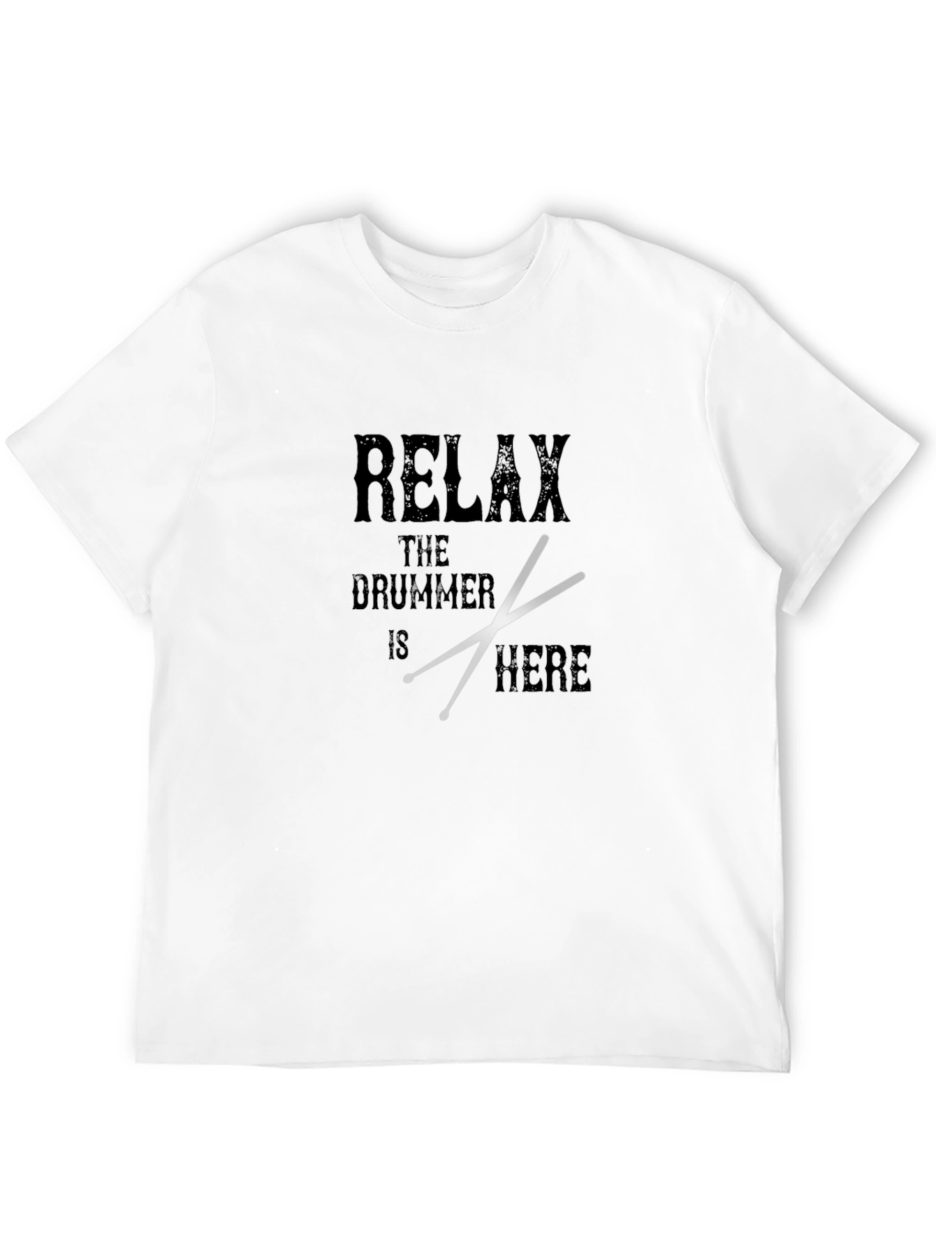 Relax Drummer Here Graphic T-Shirt - Black Cotton Tee