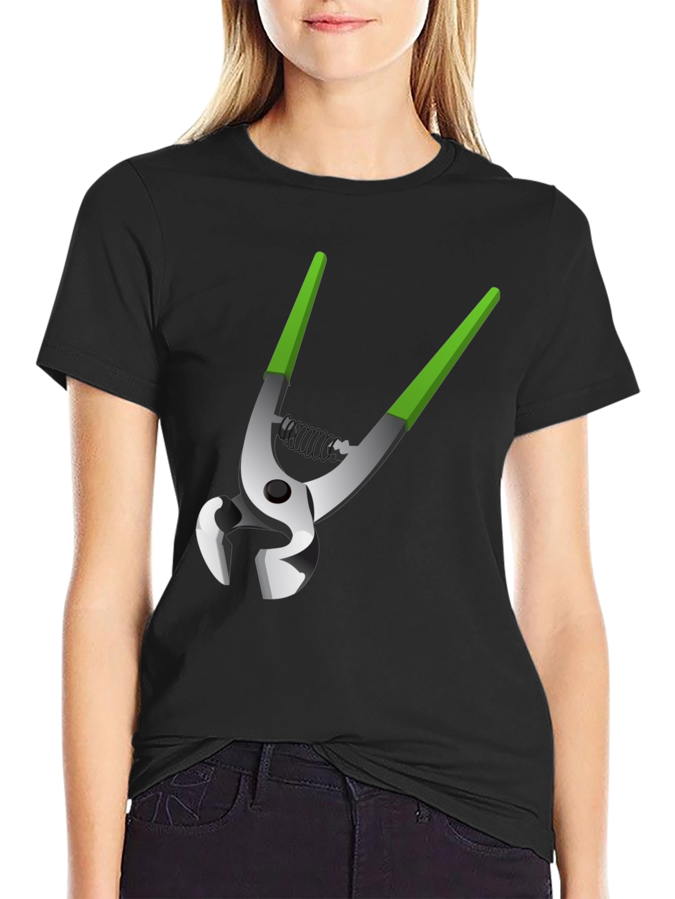 Novelty Pliers Graphic Tee - Black Cotton Blend