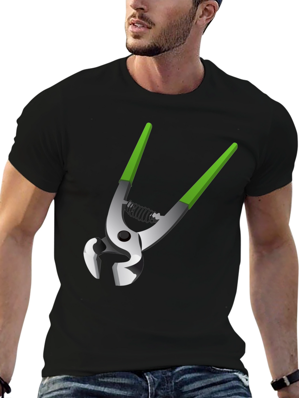 Novelty Pliers Graphic Tee - Black Cotton Blend