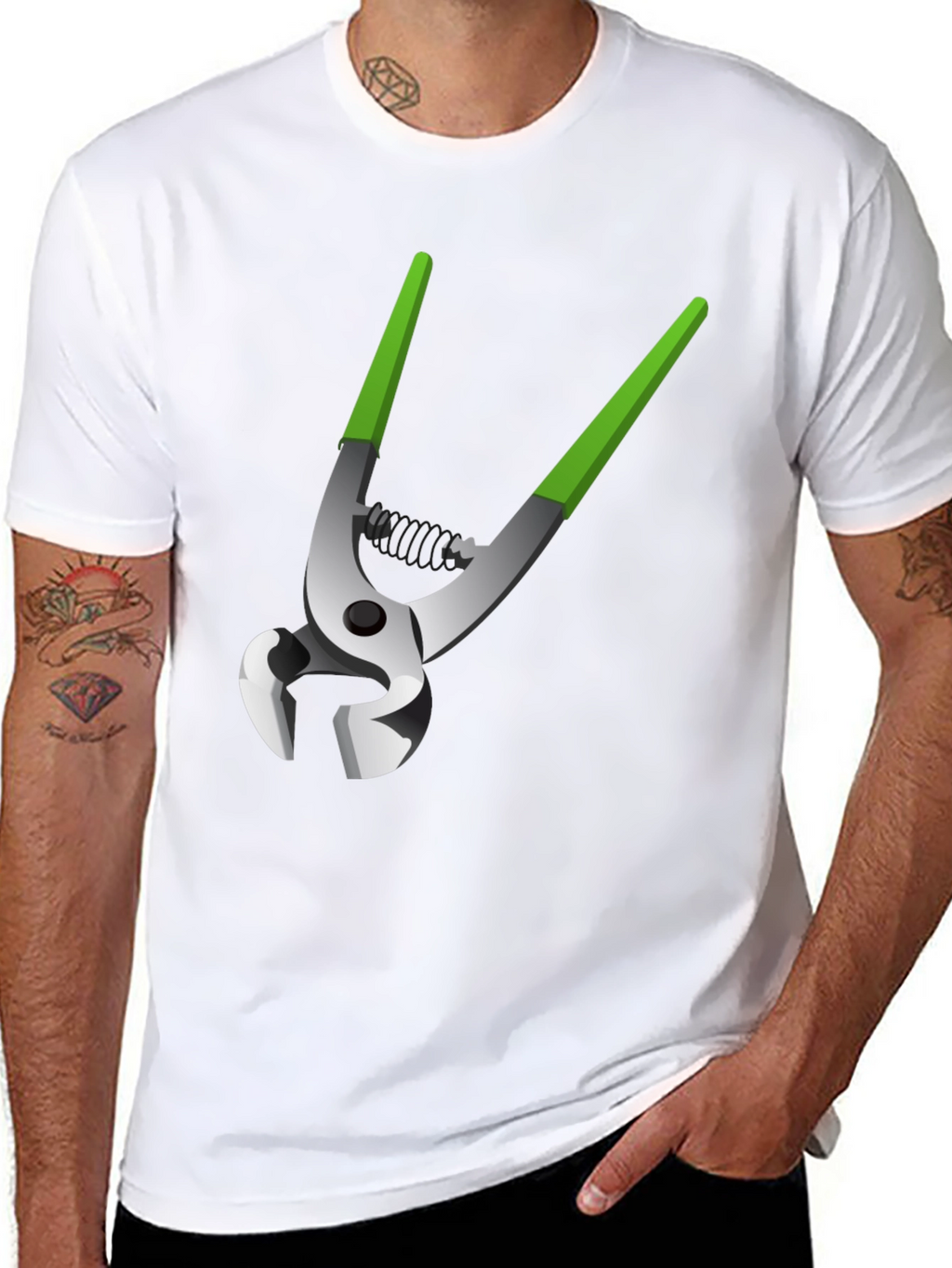Novelty Pliers Graphic Tee - Black Cotton Blend