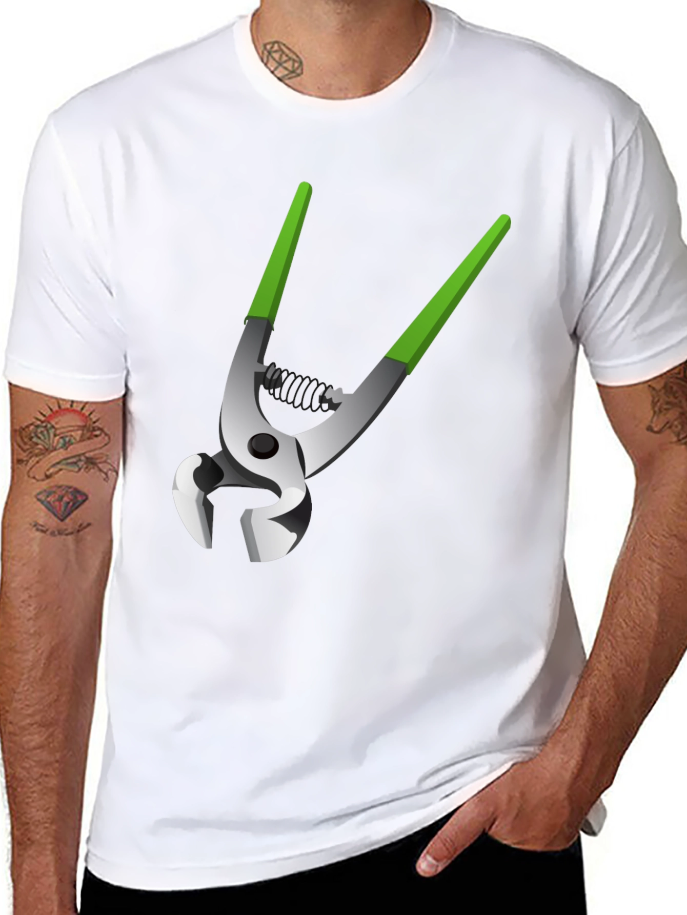 Novelty Pliers Graphic Tee - Black Cotton Blend