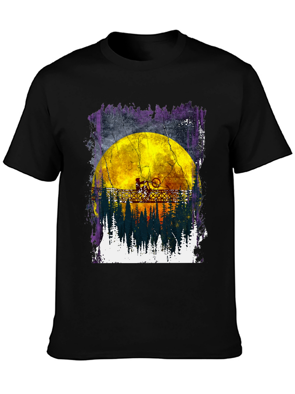 Bike Rider Moon Graphic T-Shirt