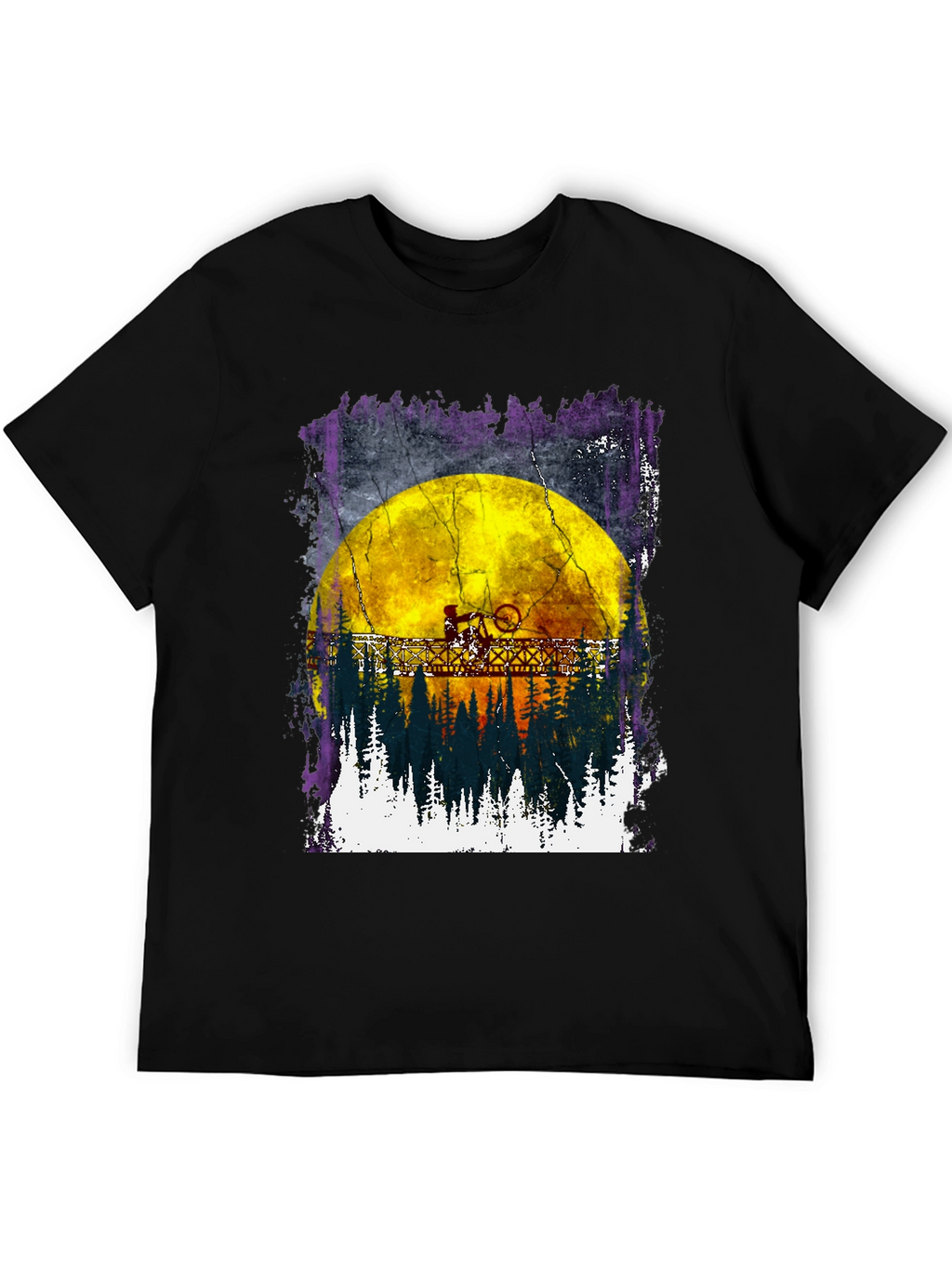Bike Rider Moon Graphic T-Shirt