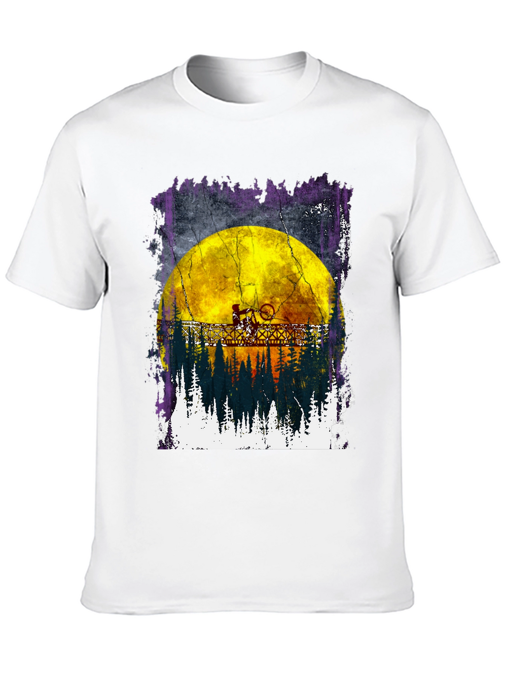 Bike Rider Moon Graphic T-Shirt