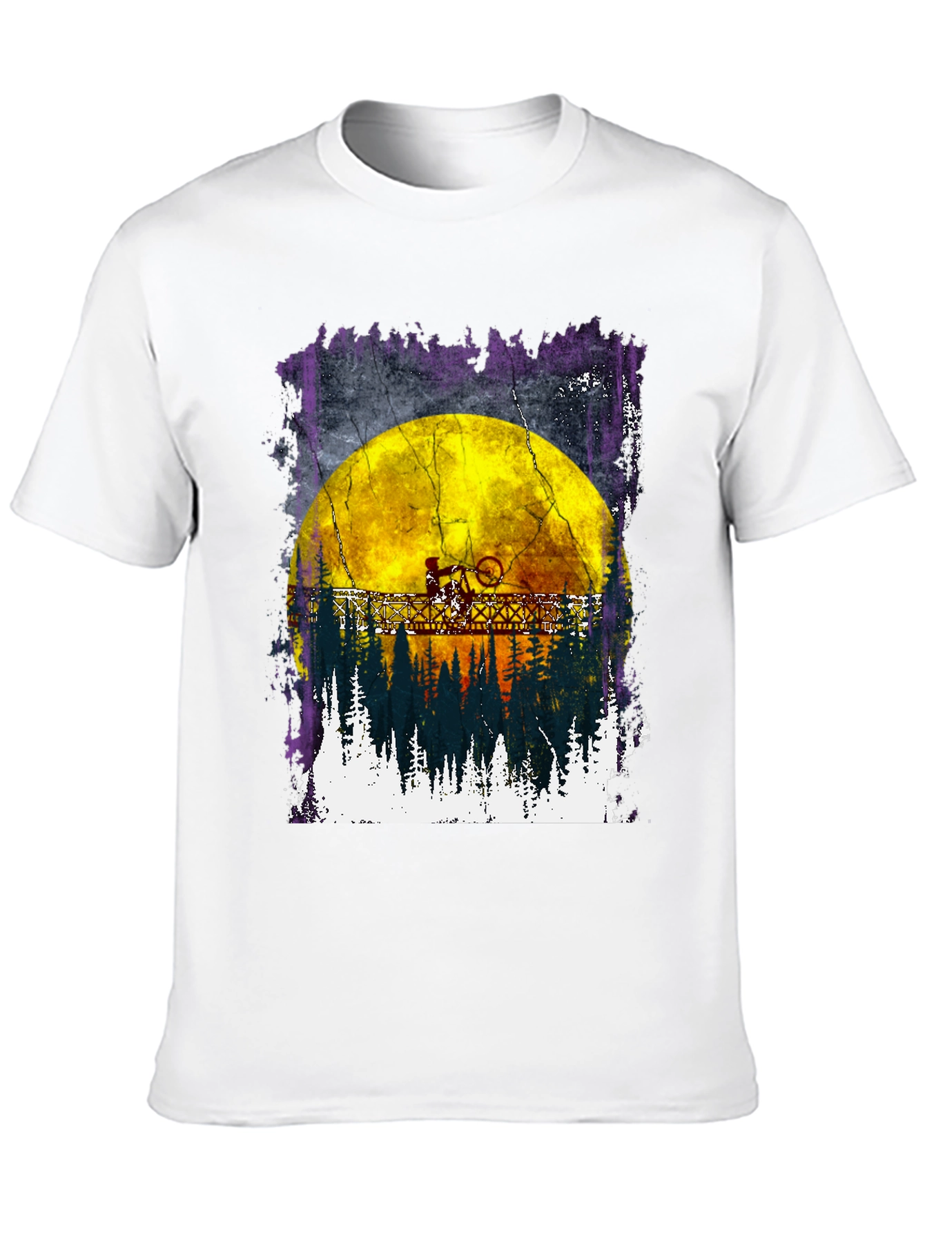 Bike Rider Moon Graphic T-Shirt
