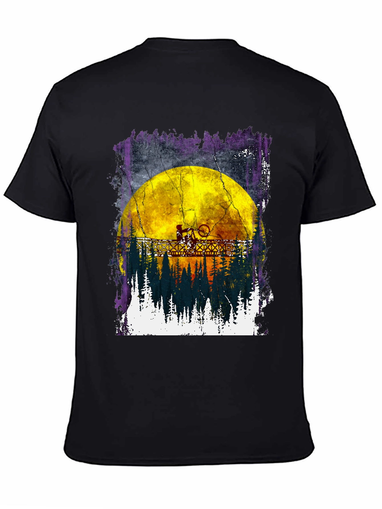 Bike Rider Moon Graphic T-Shirt