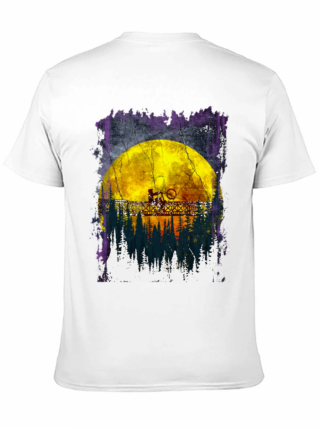 Bike Rider Moon Graphic T-Shirt