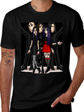 Cartoon Band Graphic T-Shirt Black