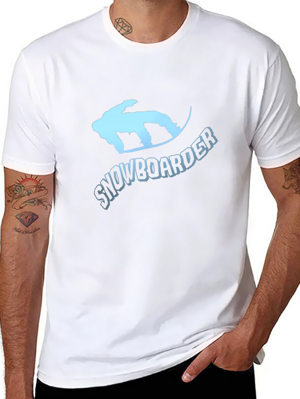 Snowboarder Graphic T-Shirt - Black