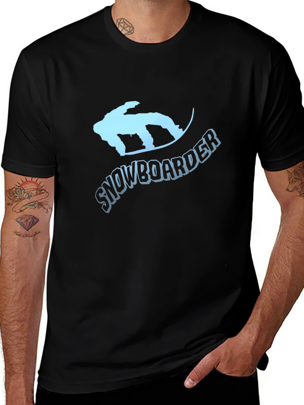 Snowboarder Graphic T-Shirt - Black