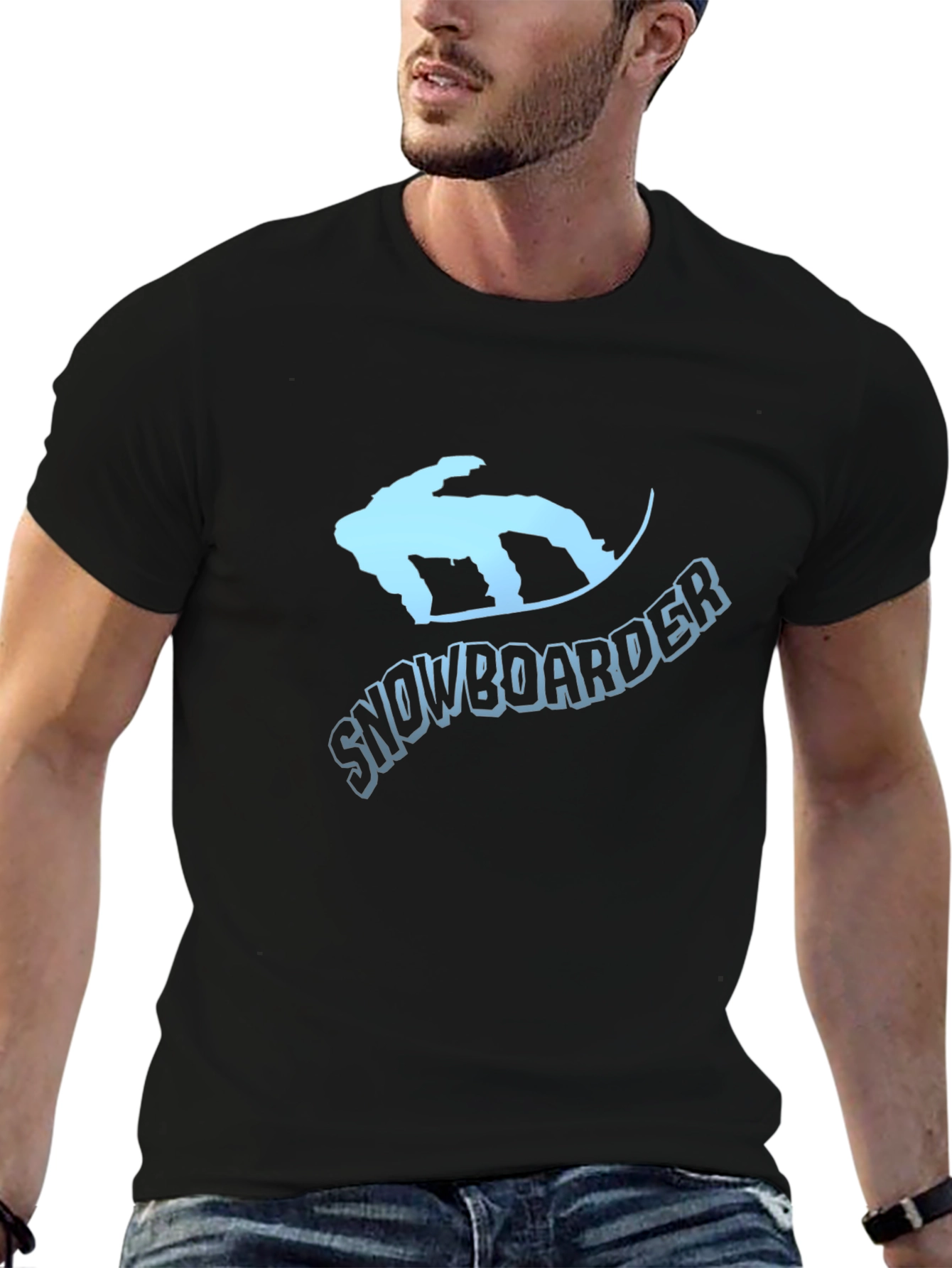 Snowboarder Graphic T-Shirt - Black