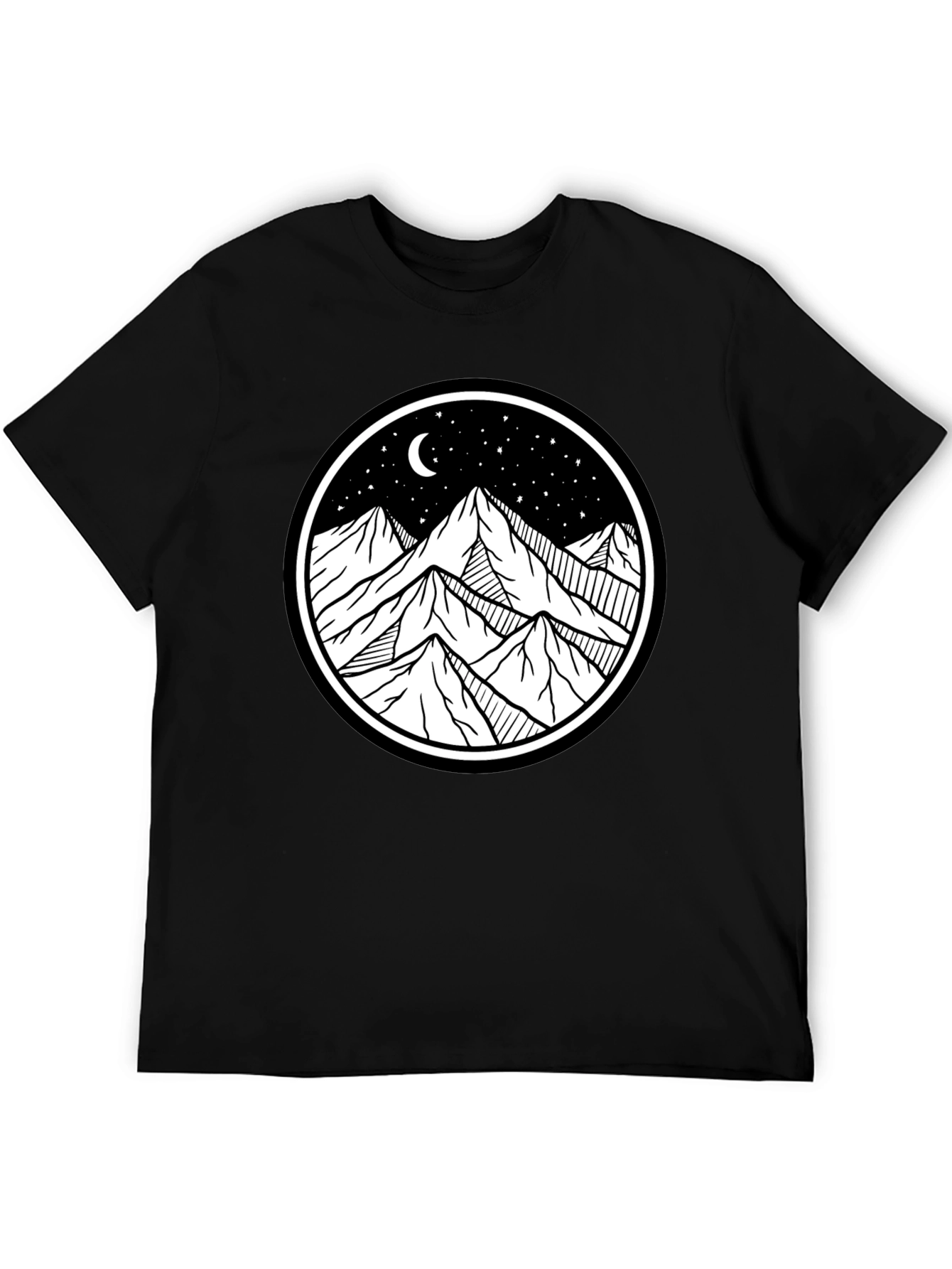 Mountain Scene Graphic Tee - Black