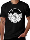 Mountain Scene Graphic Tee - Black