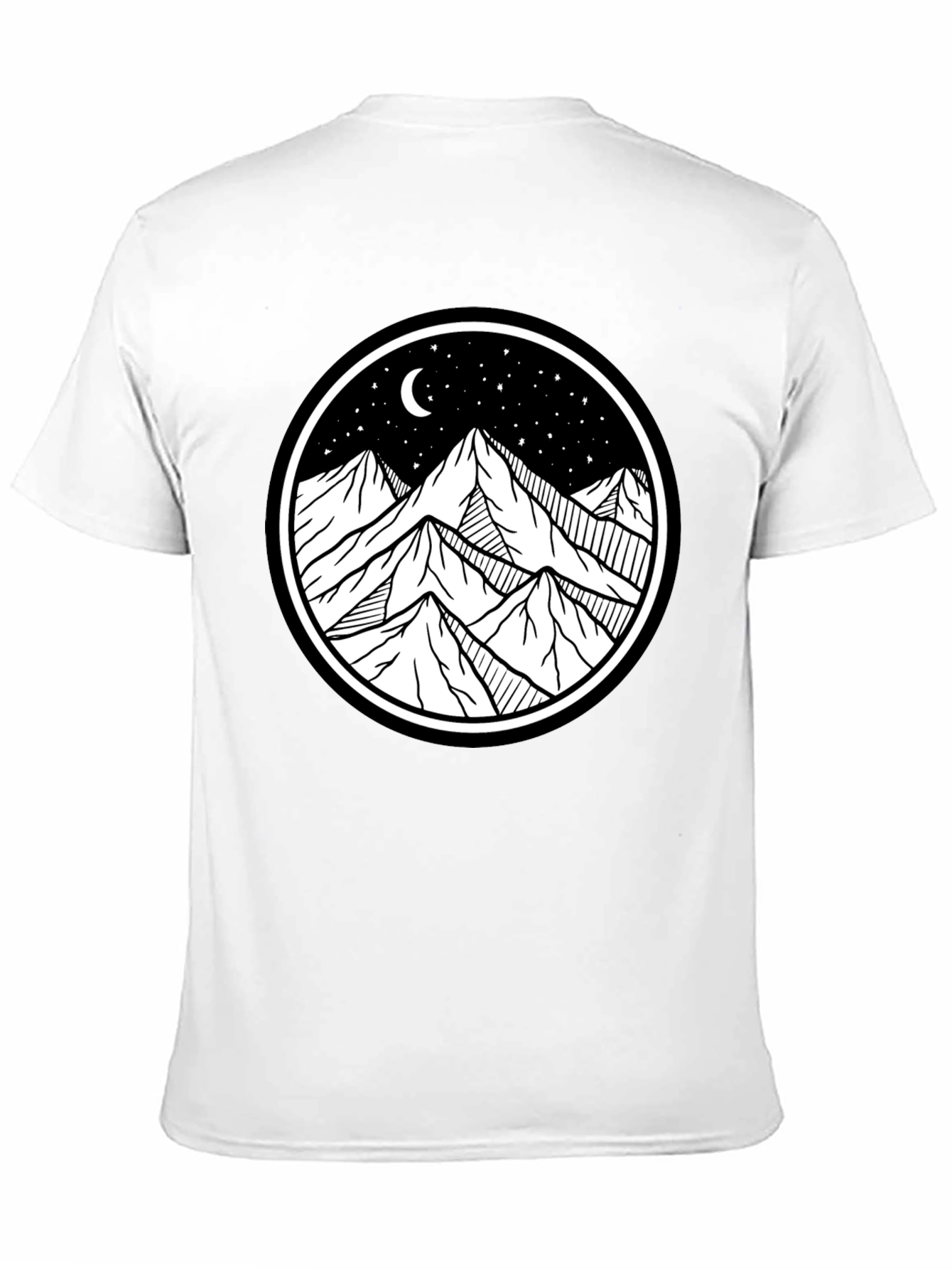 Mountain Scene Graphic Tee - Black