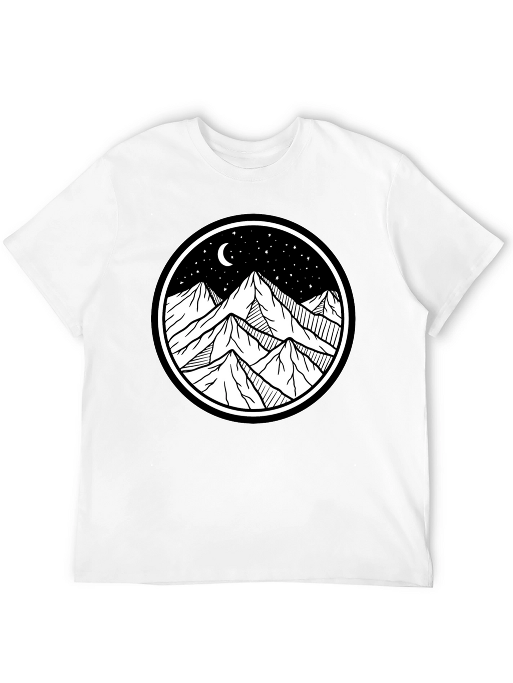 Mountain Scene Graphic Tee - Black