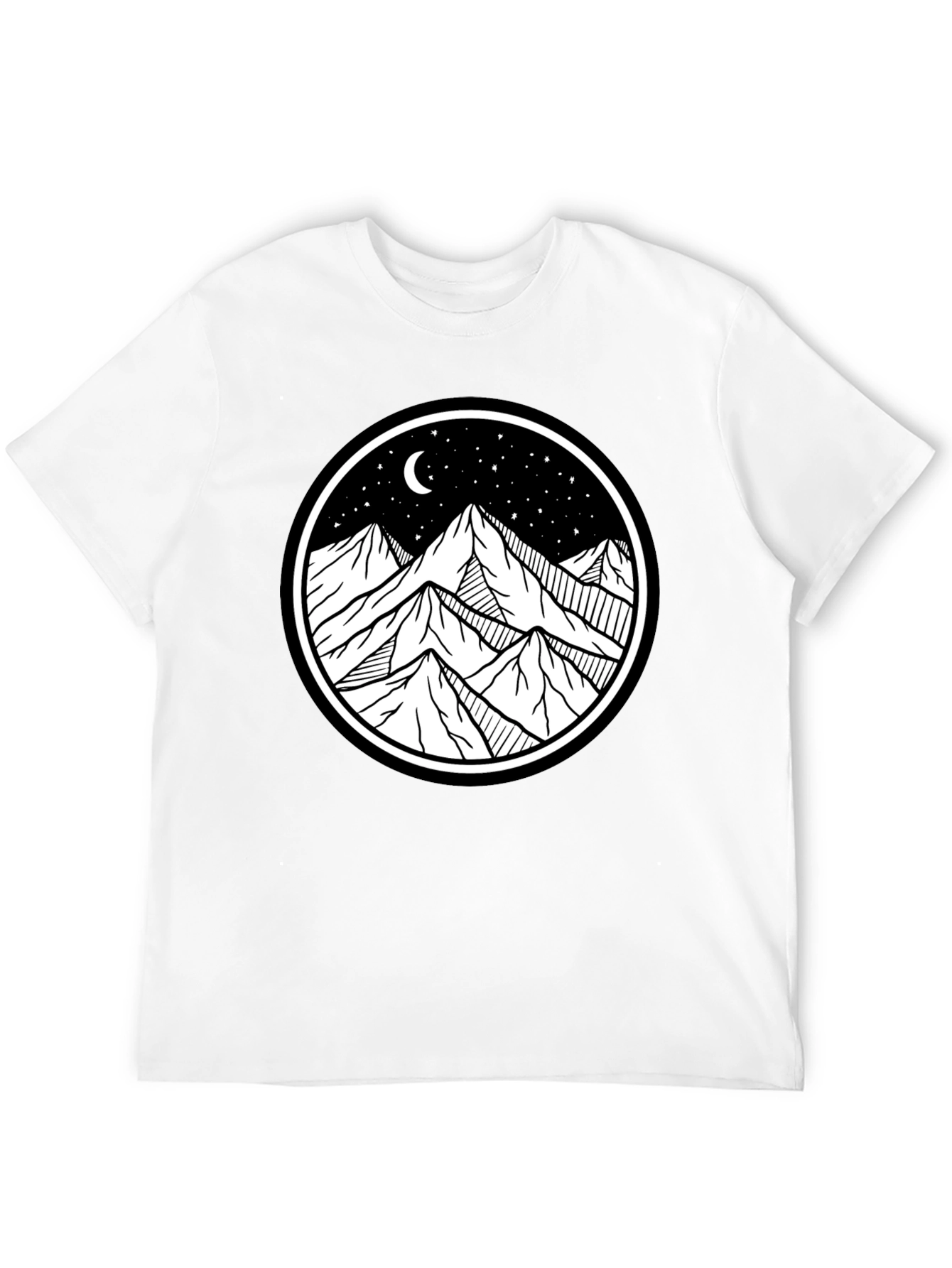Mountain Scene Graphic Tee - Black
