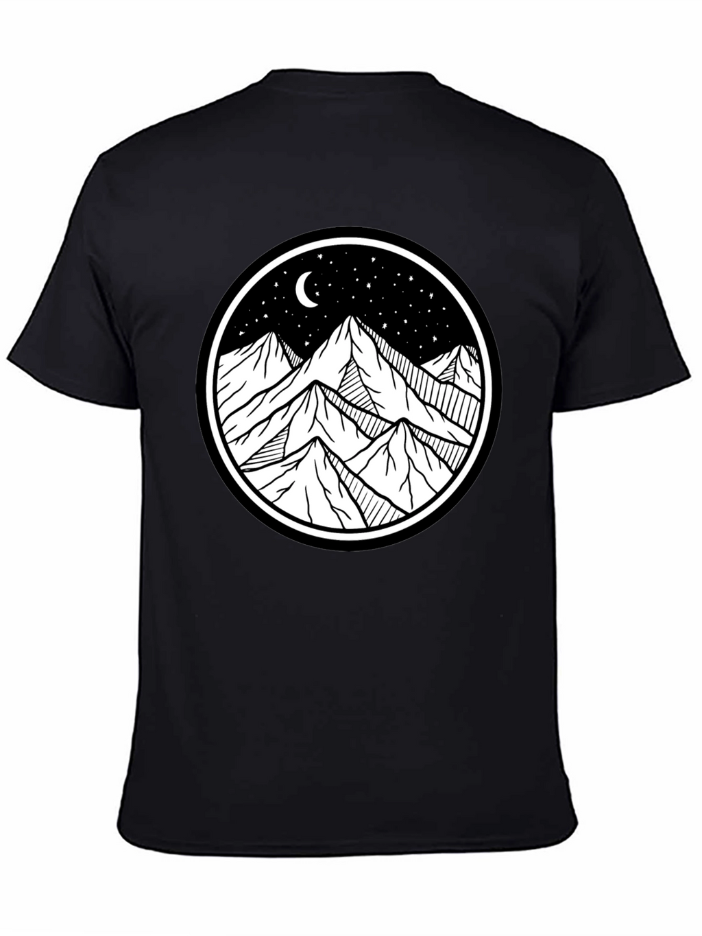 Mountain Scene Graphic Tee - Black