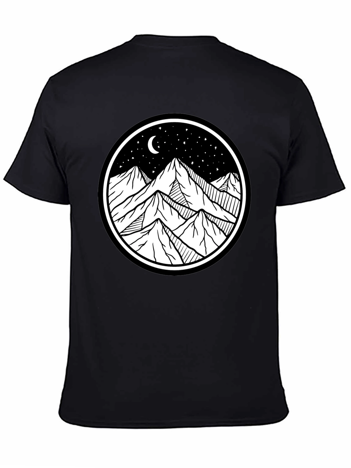 Mountain Scene Graphic Tee - Black