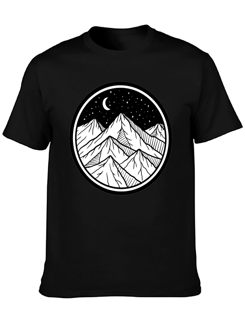 Mountain Scene Graphic Tee - Black