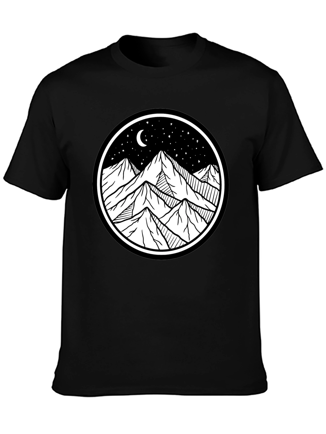 Mountain Scene Graphic Tee - Black