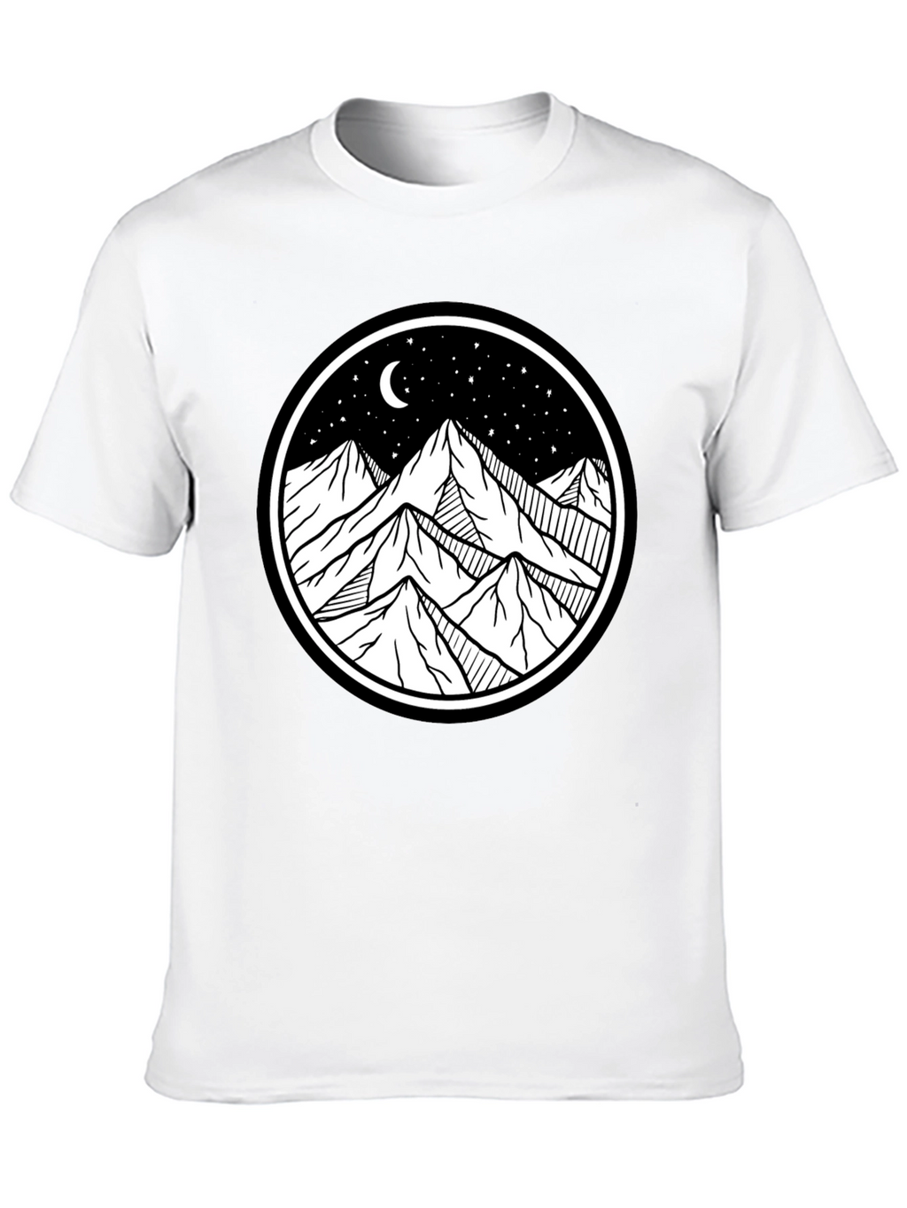 Mountain Scene Graphic Tee - Black