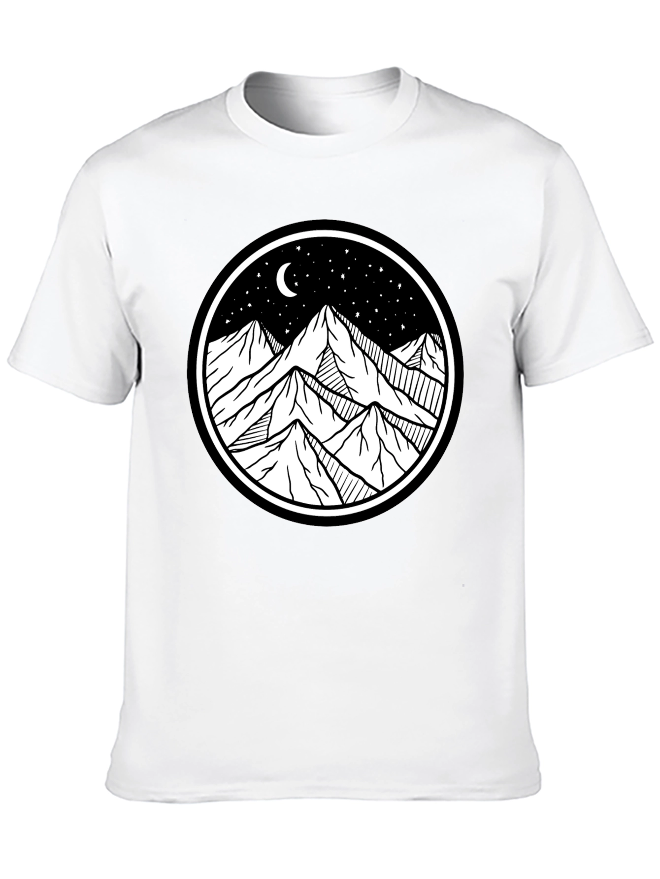 Mountain Scene Graphic Tee - Black